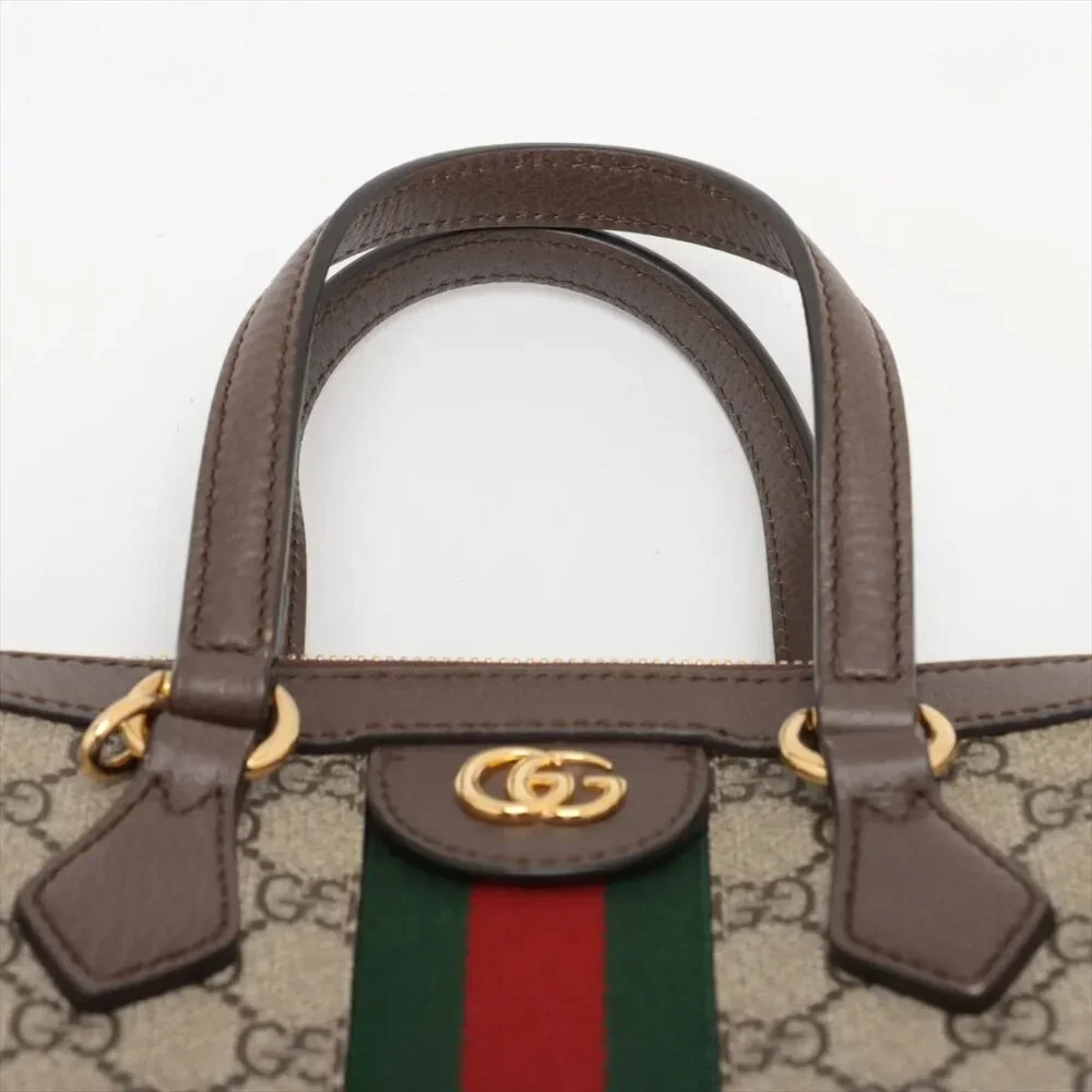 Sold✅Gucci GG Supreme Ophidia PVCx leather 2 Way Handbag Beige x brown 547551 - Picture 6 of 14